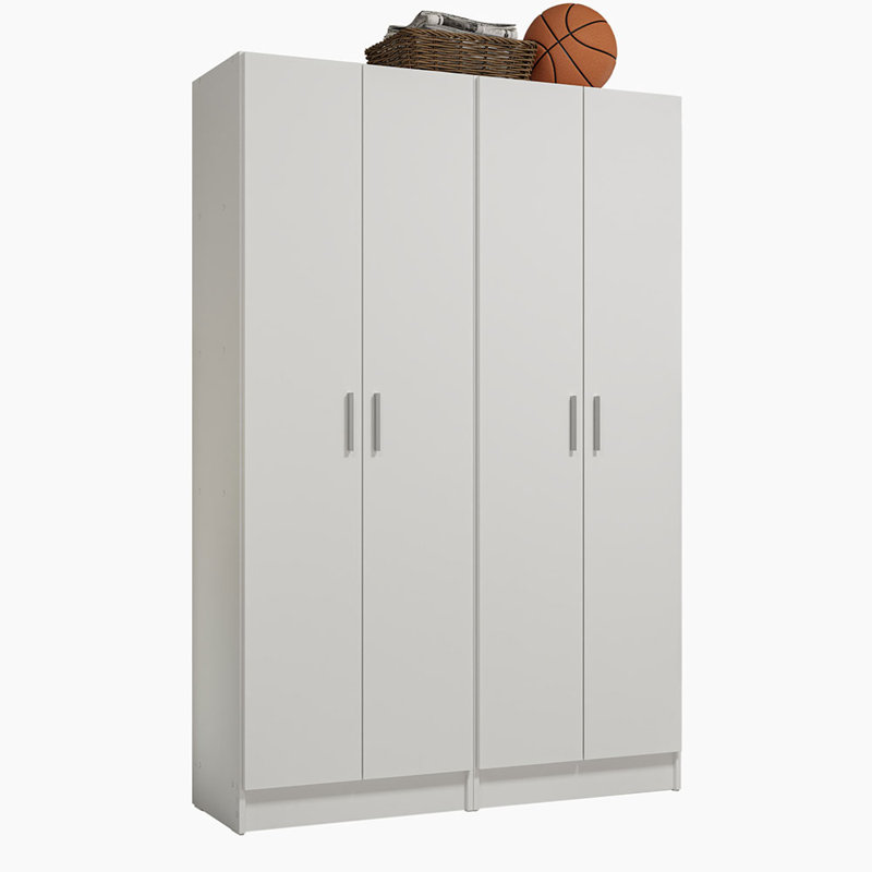 Armoire de rangement en bois Hokku Designs, Blanc / Blanc
