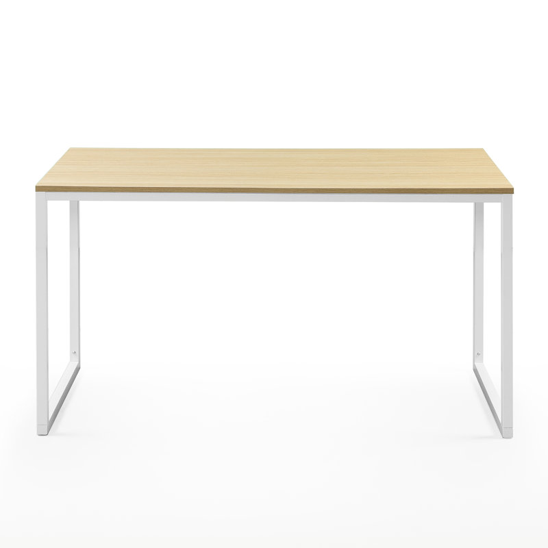 Santrell Metal Base Writing Desk, Natural/White, 29" H x 47" W x 24" D