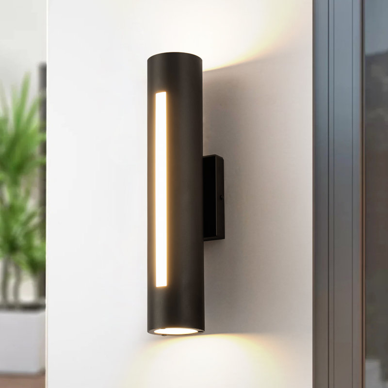 Modern Black Linear LED Outdoor Wall Light