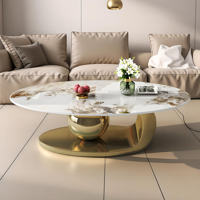 Table basse ovale de comptoir Delvan