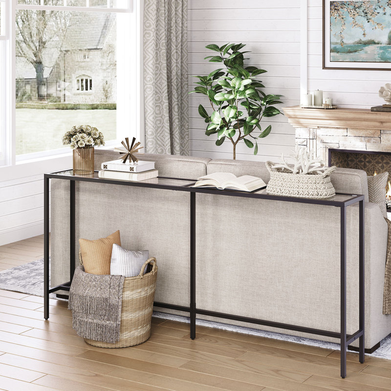 70.9'' Glass Top Console Table