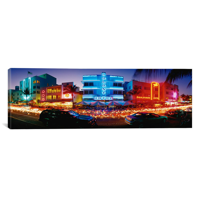 «Florida, Miami Beach», reproduction de photo sur toile, H 12 po x l 36 po x P 1,5 po, Toile tendue