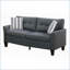 Canapé contemporain 2 pièces Sofas & amp; Ensemble de causeuse | Polyfibre gris anthracite brillant | Base en contreplaqué-1424775938