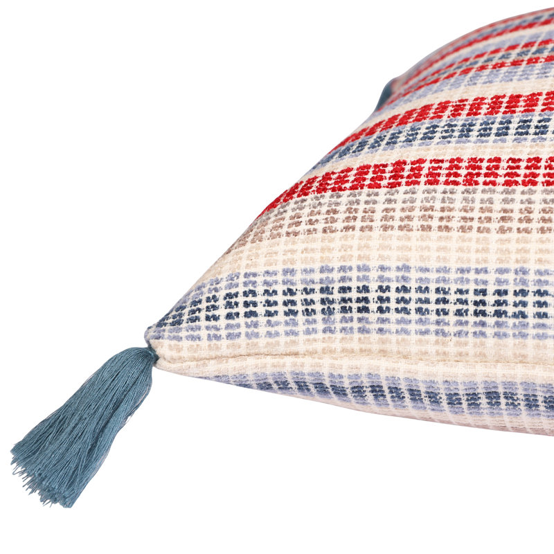 Housse de coussin en jacquard de couleur corail Oksana (ensemble de 2)
