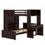 Lit mezzanine simple avec lit autonome, tablettes, bureau et garde-robe-101368215