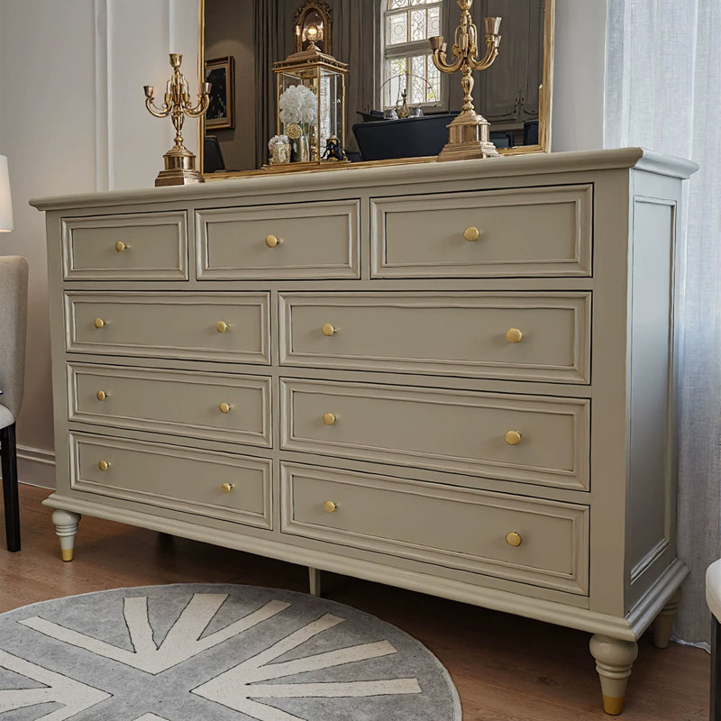 Buffet décoratif en bois massif, H 41,34 po x l 62,99 po x P 17,72 po
