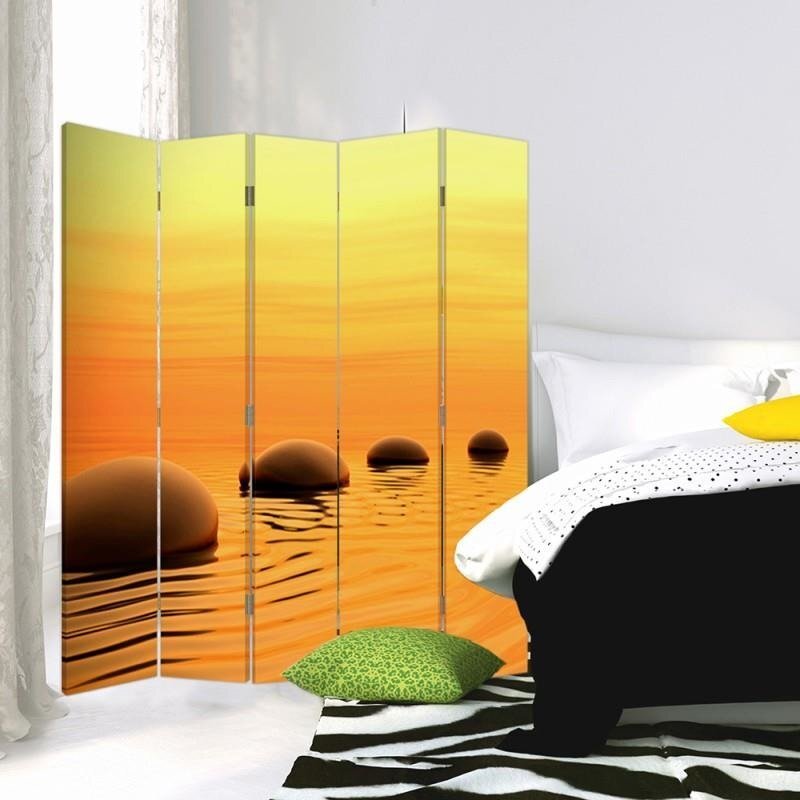 Paravent Rotatable 360 Canvas Zen Stones mit 5 Paneelen