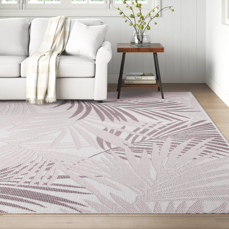 Tapis d'intérieur / extérieur à motif floral Courtyard Performance, Rectangle 8 pi x 10 pi
