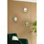 Ensemble de 3 miroirs muraux abstraits avec cadre doré pour la maison et le bureau, dessus du buffet