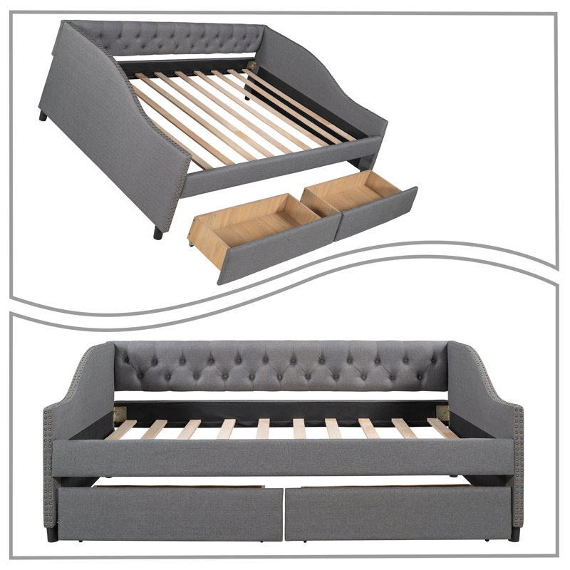 Lit de jour double Karl, gris