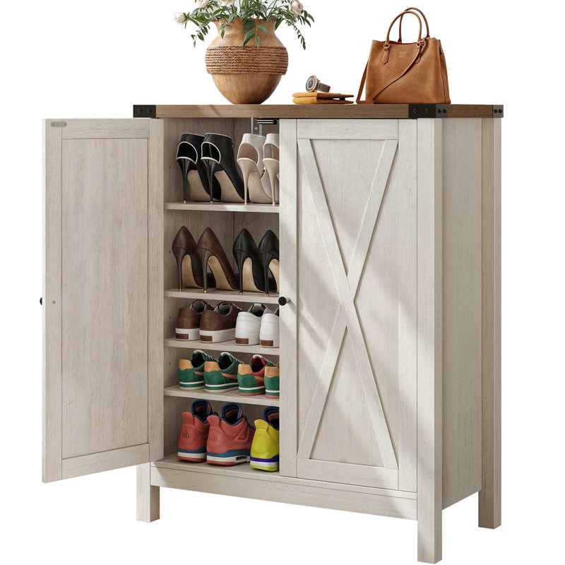 Versus 20 Pair Shoe Storage Cabinet, White
