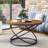 31.5" Round Coffee Table With Cross Metal Legs-1751710222-1751710211