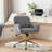 Comfortable Office Chair With Artificial Alpaca Wool, Golden Metal Base, 320Mm Large 40 Reclining, Gray For Bedroom Use Desk Wool Upholstery, Adjustable-1121299541