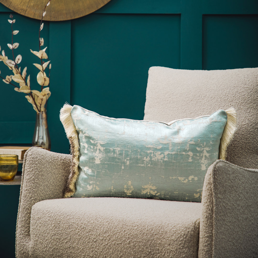 Feathers Abstract Rectangular Lumbar Cushion with Filling
