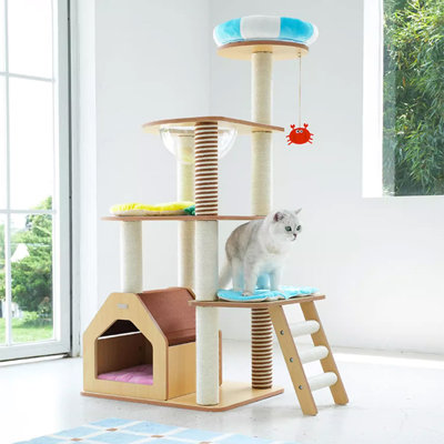 4 Tiers Cat Tree with Condons,Perch,Scratching Posts
