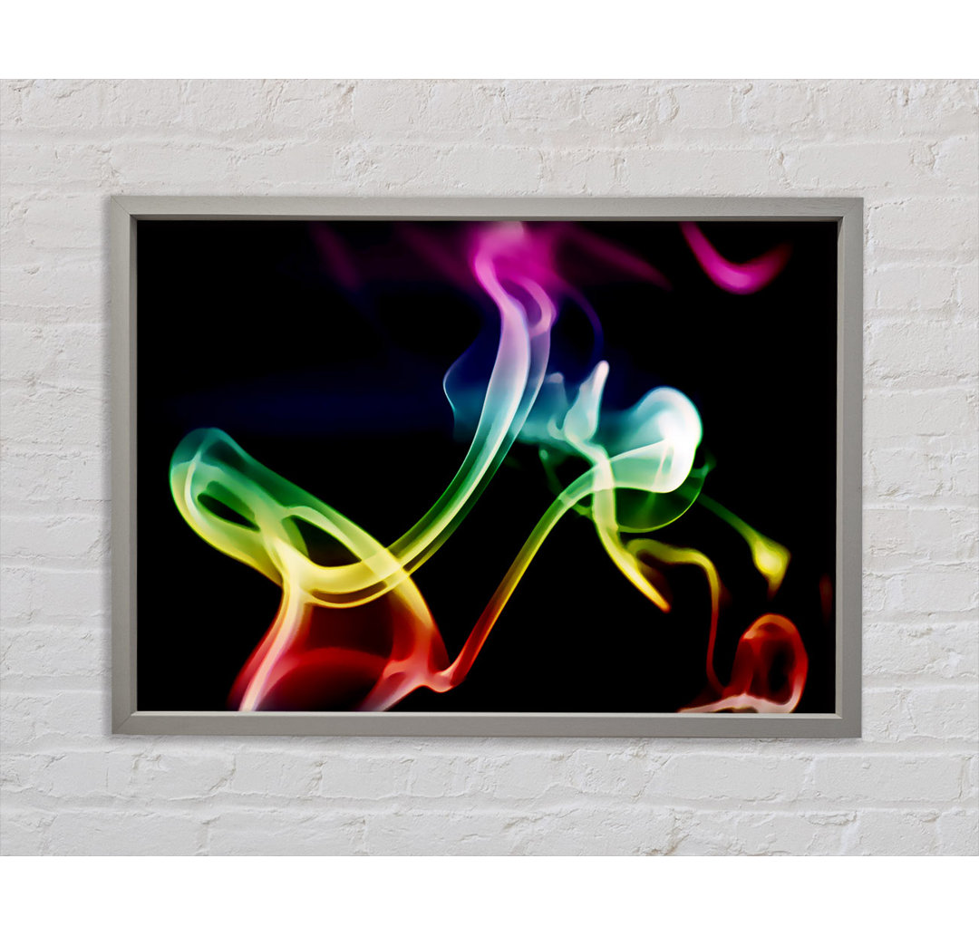 Rainbow Smoke On Black - Einzelner Bilderrahmen Kunstdrucke auf Leinwand