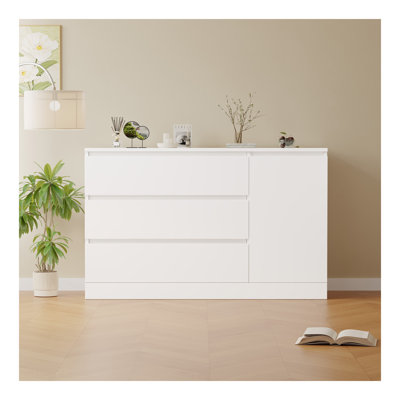 Wooden side cabinet with hidden drawers