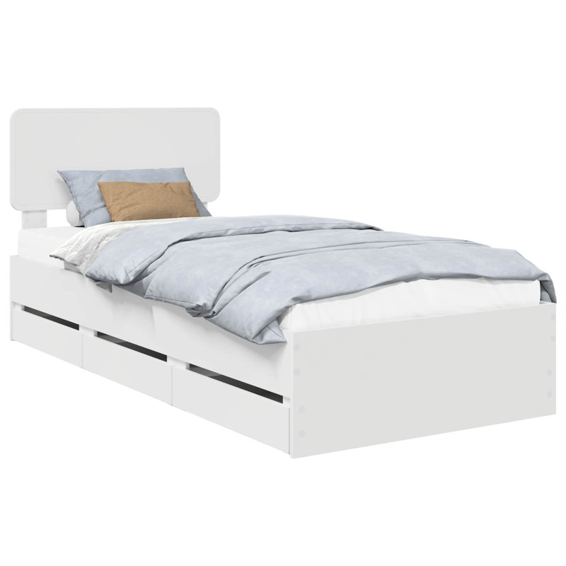 Bed, White, European Single (90 x 200 cm)