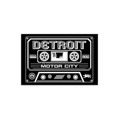Detroit Cassette - Dark Background Print On Acrylic Glass