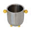 Stainless Steel Ice Bucket With Citron Color Enameled Ball Handles And Feet