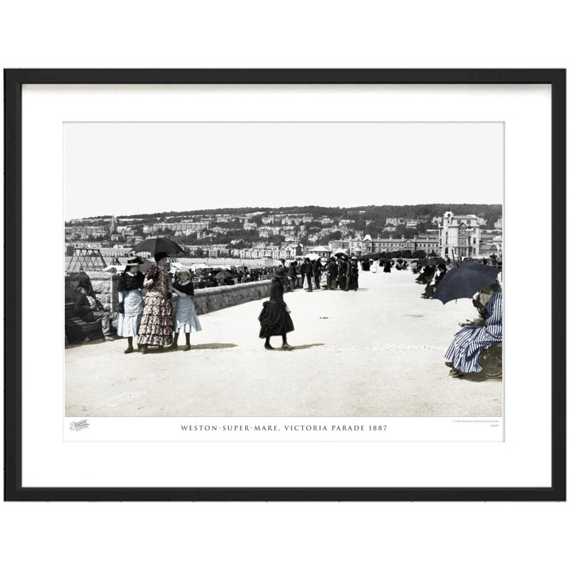 Weston-Super-Mare, Victoria Parade 1887 - Single Picture Frame Print, 45cm H X 60cm W x 2cm D
