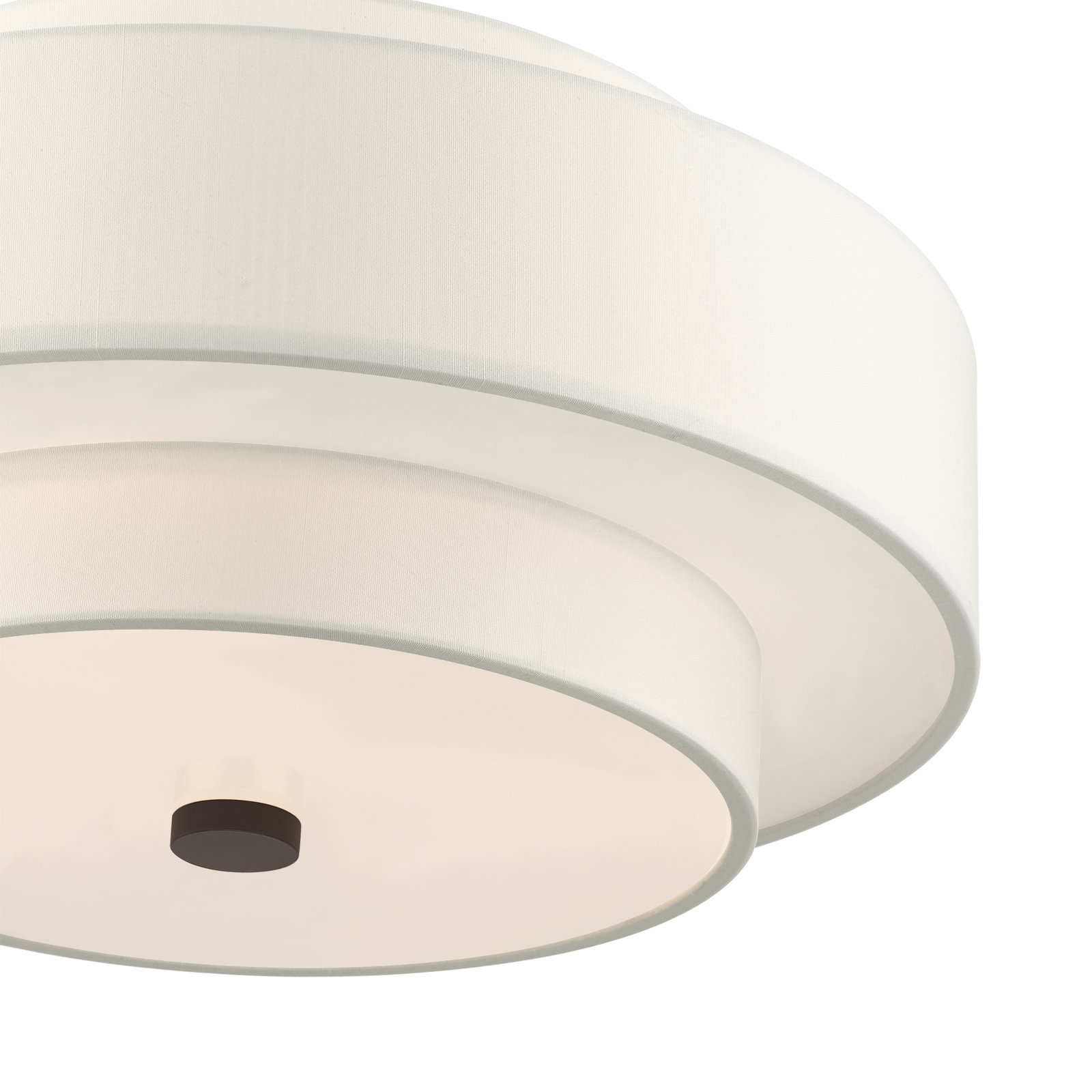 Flaire 4 - Light Steel Dimmable Drum Chandelier, English Bronze, Off-White