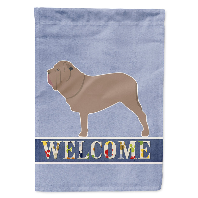 Polyester 2 côtés 40 x 28 po welcome drapeau maison, Mâtin napolitain