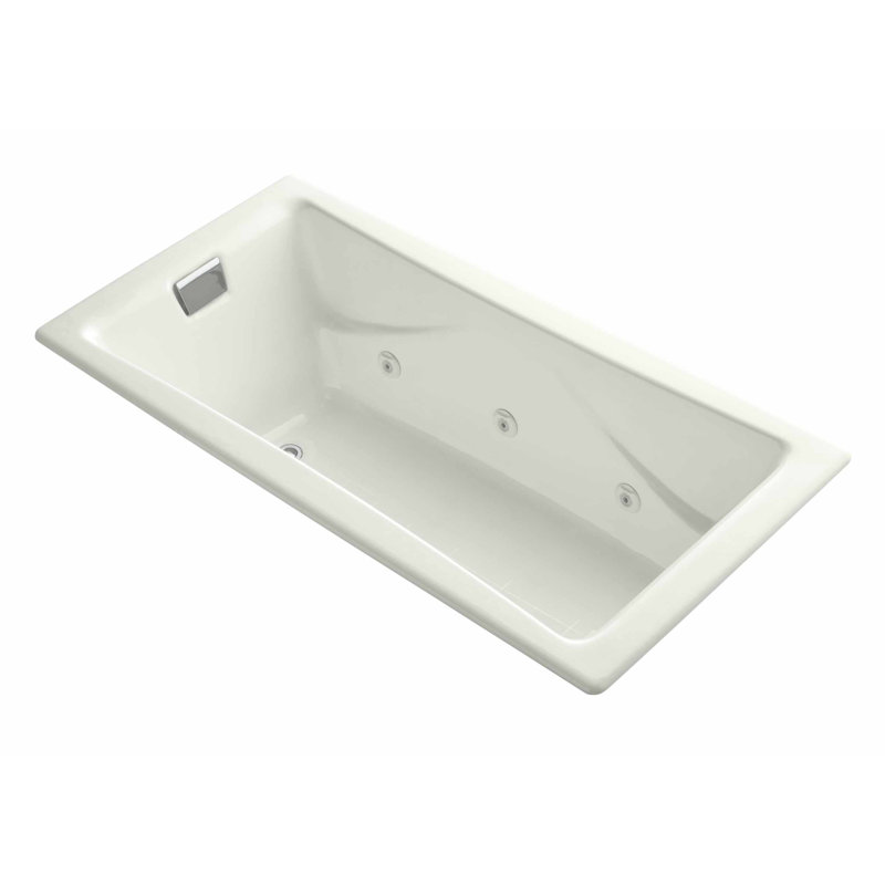 Tea-for-Two 72" x 36" Whirlpool Bathtub, Drop In, Almond