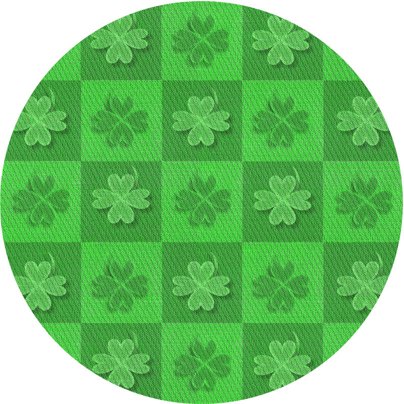 Tapis floral vert mer, Rond 7 pi