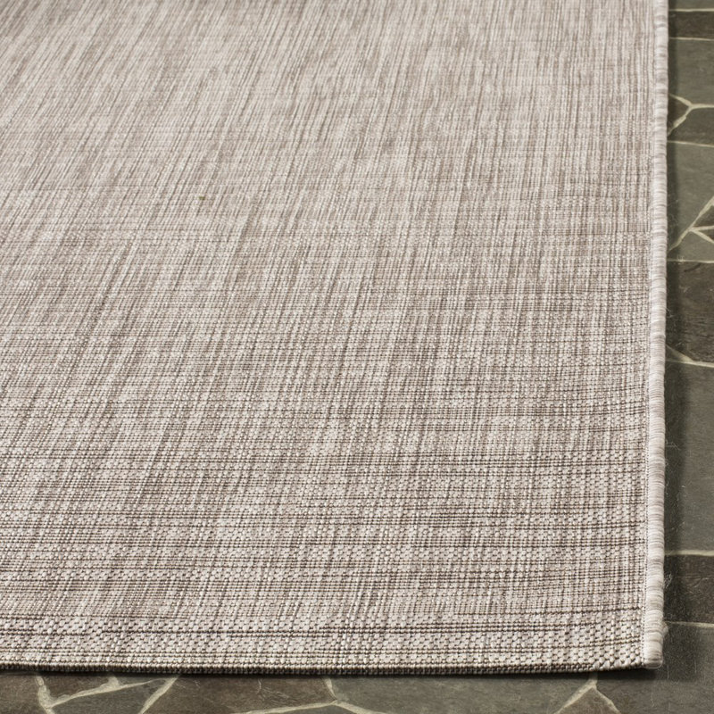 Arneshia Beige/Brown Indoor/Outdoor Area Rug, Rectangle 6'7" x 9'6"