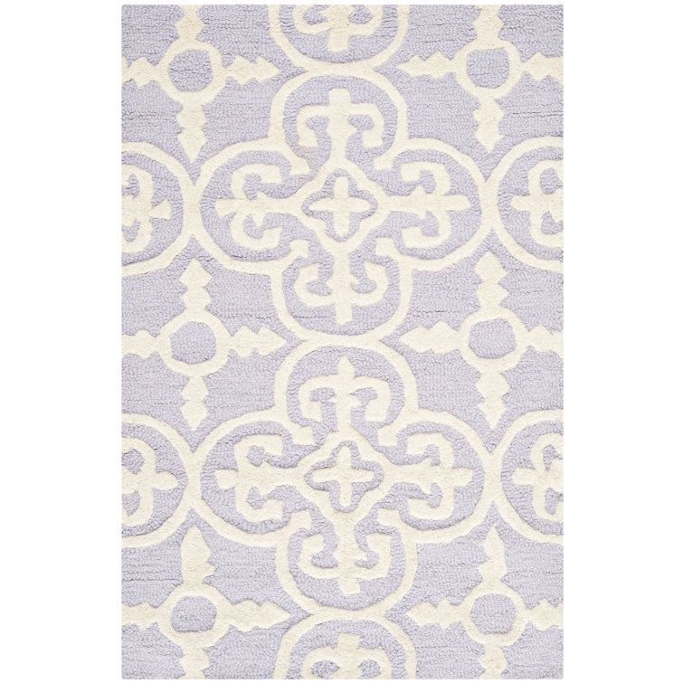 Tapis lavande / ivoire en laine touffeté à la main Clapham