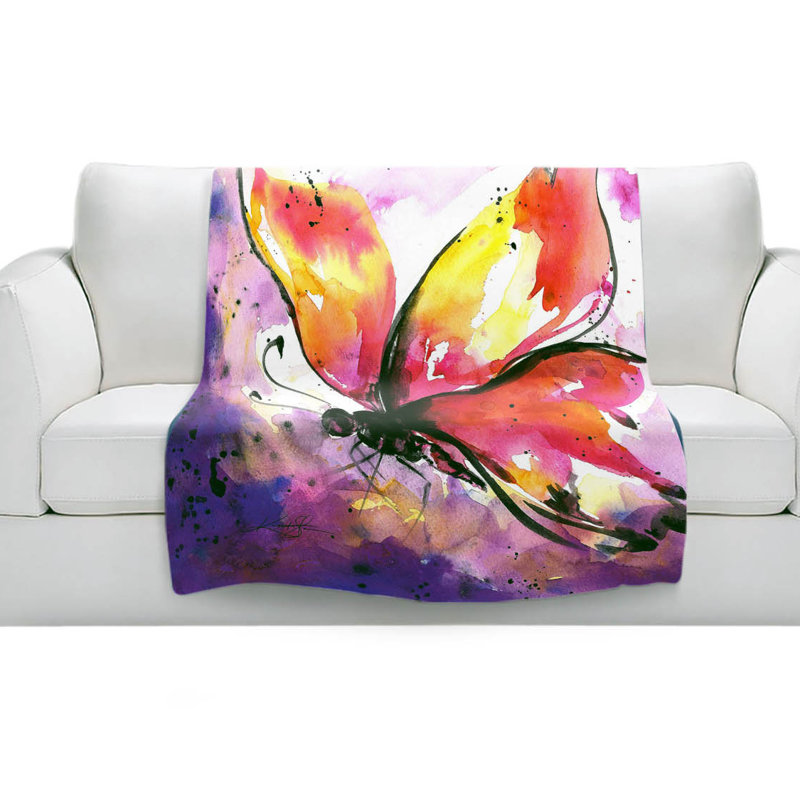 Couverture sherpa à la décomposition abstraite papillon, l 51 po x L 60 po