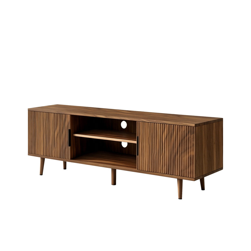 Meuble télé Mid-Century avec rangement pour téléviseur de 65 po ou moins