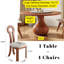 Ensemble de salle à manger 5 pièces en bois massif Lazy Susan-846793483