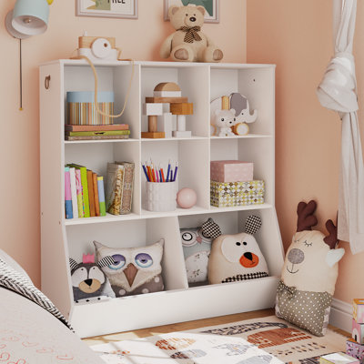 8 Cubicles Kids Bookshelf With Toy Organizer