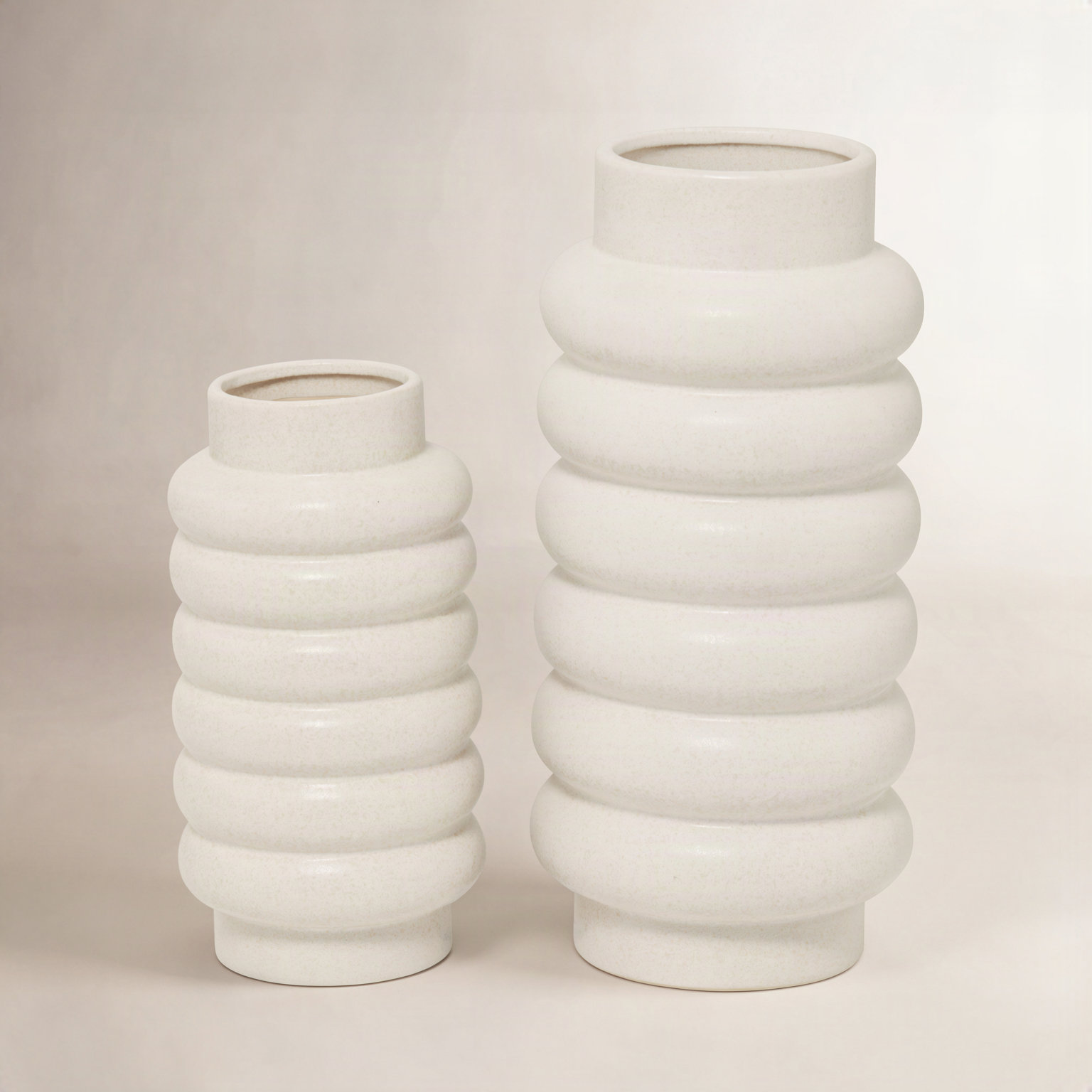 Alix Stoneware Table Vase, White