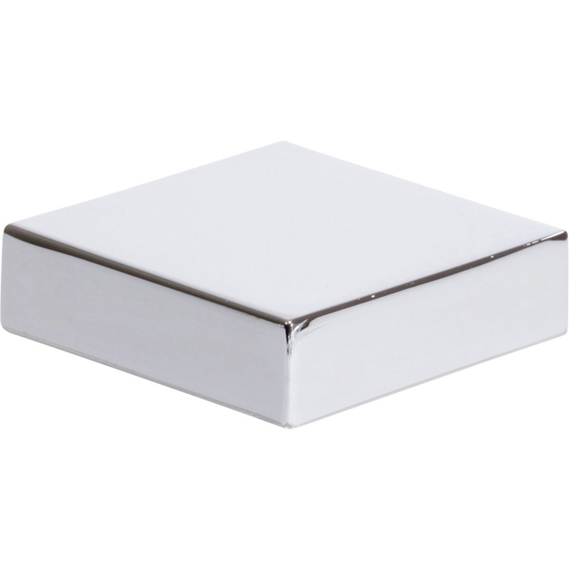 Thin Square 1 1/4" Length Square Knob, Polished Chrome