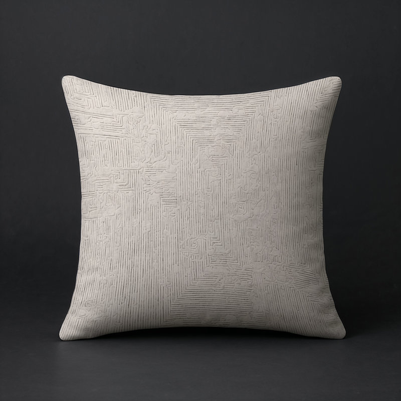 Coussin décoratif intérieur / extérieur gris Modern Modern, Carré 20 po, Beige abstrait 8