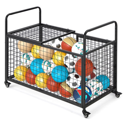 Rolling Basketball Bin With Wheels