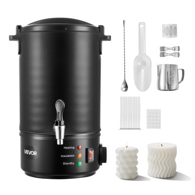 Melangeur de cire pour la fabrication de bougies, 8,5 pte, chauffage rapide et uniforme, avec bec verseur facile et contrôle de la température, base rainurée pour antiadhésif et écoulement doux, pot de fusion de cire pour faire des savons de bougies