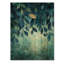Feuilles vertes et bleues, forêt tranquillité II - impression sur bois de feuilles - sur bois de pin naturel-1730741601