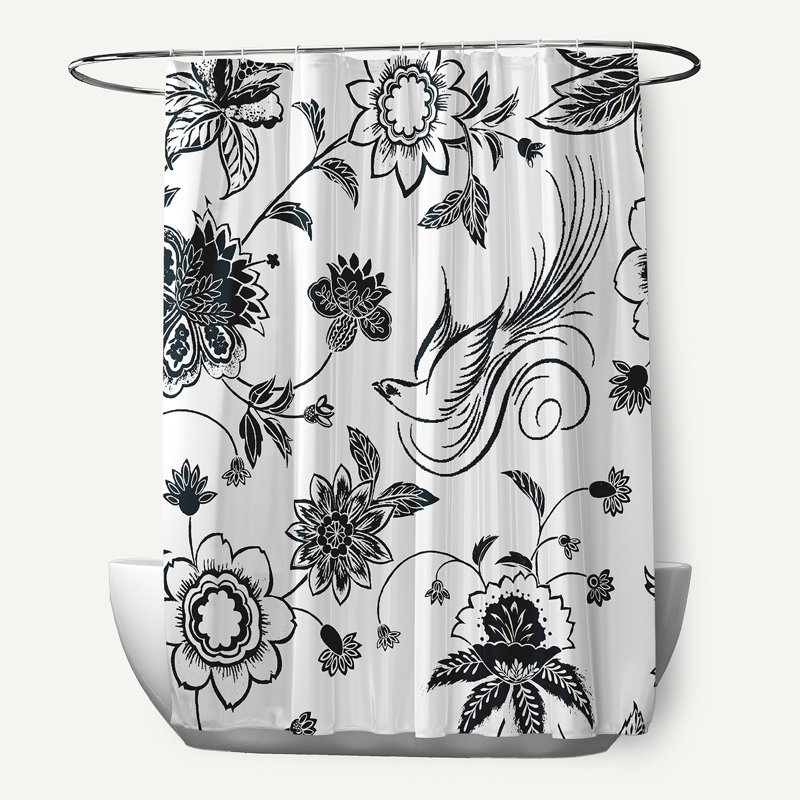 Rideau de douche Everill, Noir, H 73 po x l 70 po