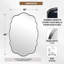 Miroir de salle de bain contemporain ondulé ovale festonné | Cadre en acier inoxydable-33177309-33177311