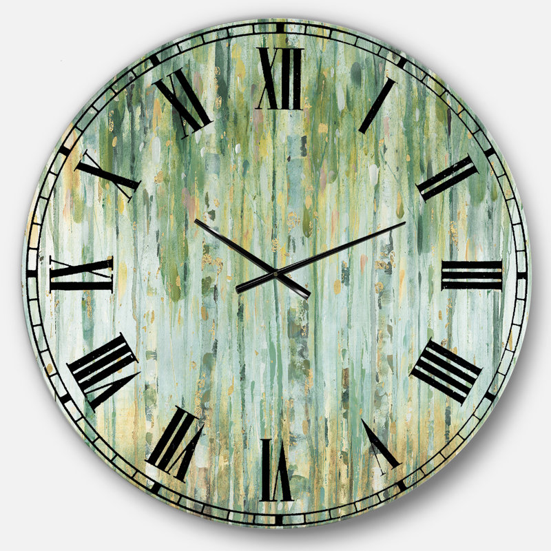 Horloge murale Swigart Golden Birch Forest V - Farmhouse, Grand
