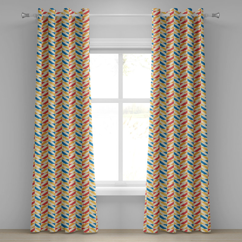Rideau décoratif à œillets 2 panneaux Dakota Fields, 50 po x 96 po, souci écarlate, L 50 po x L 108 po
