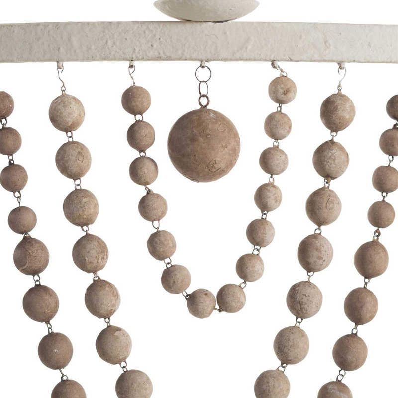 Lustre en roue de chariot à 8 lumières avec détails perlés Madeleine