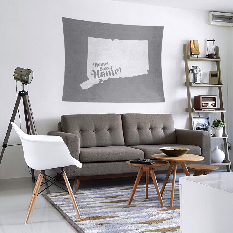 Tapisserie murale bridgeport doux pour la maison, H 88 po x l 104 po, Gris