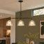 Lustre suspendu linéaire en mercure 3 lumières pour salle à manger