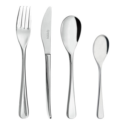 Grunwerg Fiesta 24 Piece Cutlery Set for 6 People, 18/10 Stainless Steel