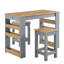 Ensemble d'îlot de cuisine et tabouret 3 pièces Galley